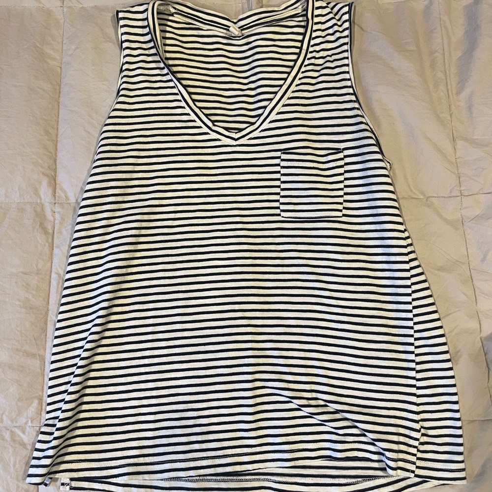 Striped Black and White Women's Tank Top